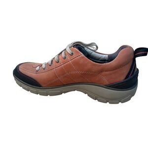 Clarks Wave Walk Waterproof Hiking Shoes Rust Orange Leather Womens 7.5M